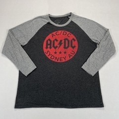 AC/DC Sydney AU Shirt Mens XL Gray Long Sleeve Raglan Graphic Rock Band Tee
