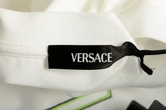 Versace Men’s White & Mint Logo Print Short Sleeve T-Shirt US 2XL IT 56