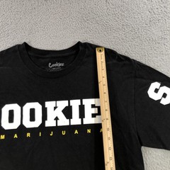 Cookies Marijuana Shirt Mens Large Black Streetwear Bold Graphic Tee 100% Cotton
