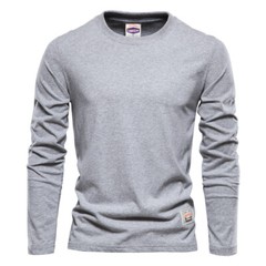 Zonbailon men’s long sleeve Fashion leisure sports pure cotton T-shirt