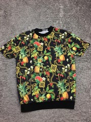 Asos Shirt Mens Size XS Extra Small Black Green Fruit Gold