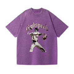 Unisex Godspeed Skeleton Baseball Gift Tee Gothic Sports Fan Casual T-Shirt