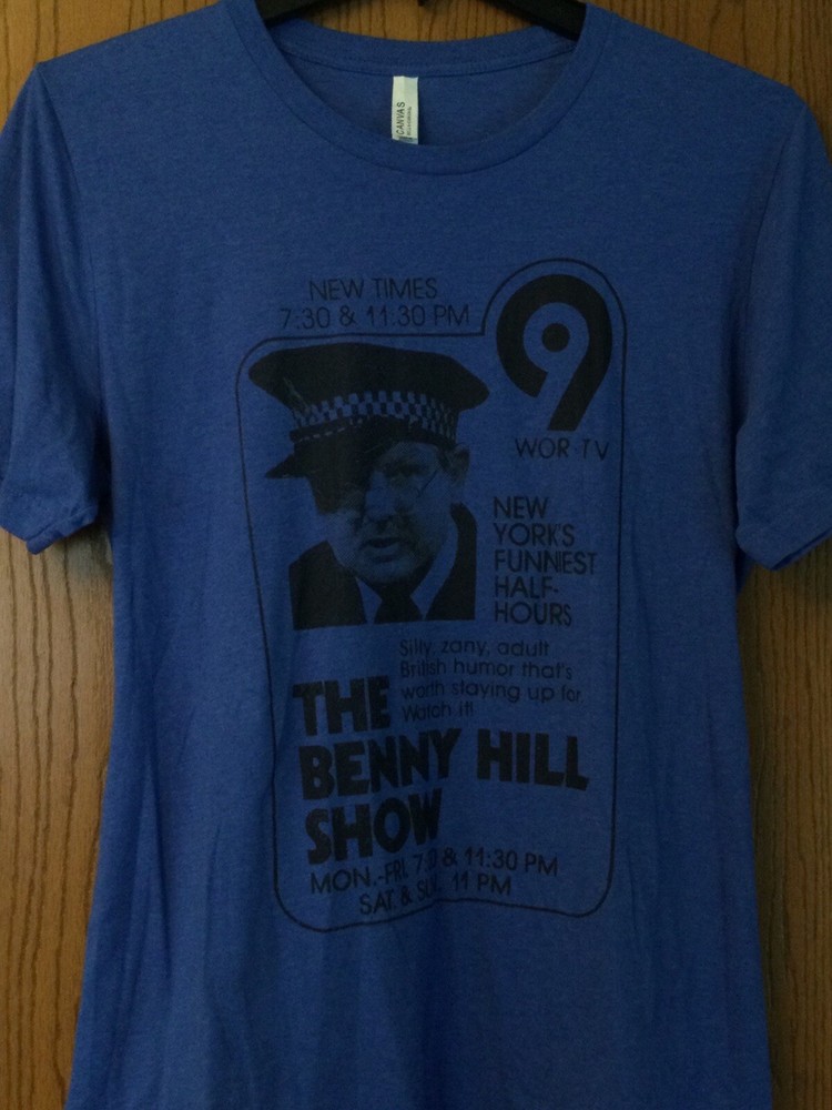 The Benny Hill Show – New York’s Funniest Half Hours – Blue Shirt – XL – Canvas