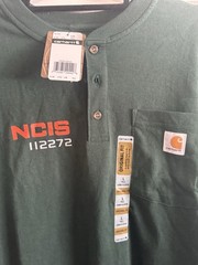 Carhartt Green NCIS Season 8 Crew Only Shirt L Regular Long Sleeve, New W/ Tags