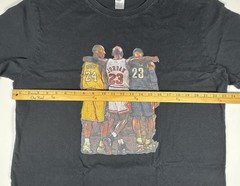 NBA Basketball Legends Lakers Bulls Cavs T-shirt Mens XXL Black Fan Made Tribute