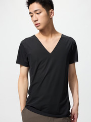UNIQLO Men AIRism Deodorant Mesh V-Neck T-shirt Dry, Deodorant, and Cool Touch