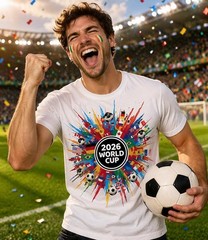 2026 World Cup Shirt Soccer Fan Graphic Tee Football Lover Gift Unisex White