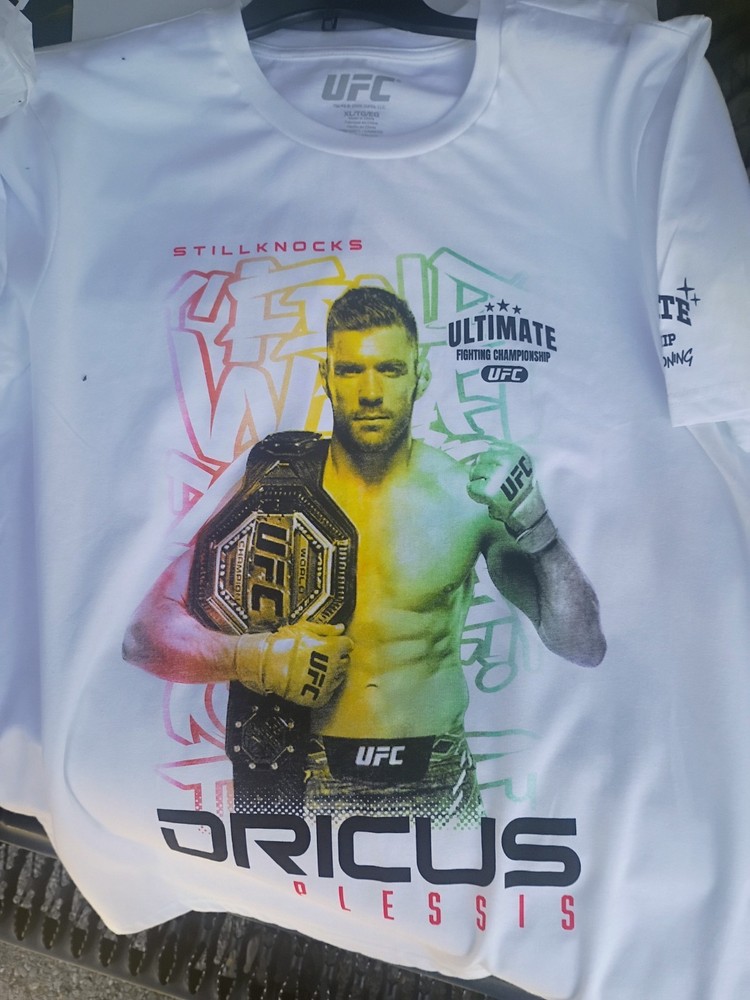 UFC Dricus Du Plessis Graphic T Shirt XL White Tee champion