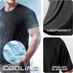 Men’s Cooling Dry Fit Athletic T Shirt Moisture Wicking Anti Odor Bamboo Short