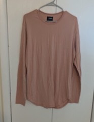 Cuts Clothing Elongated Long Sleeve T Shirt Mens Size L Coral Pink Cotton Blend