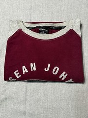 Sean John Collection – Men’s 3/4 Sleeve Shirt Size L – LARGE – Burgundy and Gray