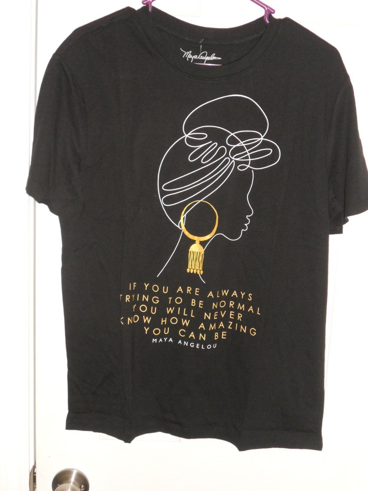 Maya Angelou Silhouette Tee-Shirt “Trying To Be Normal” Size Large 11-13 NWT