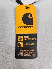 Carhartt Force Sun Defender Relaxed Long Sleeve T-Shirt Mens XL Tall White UPF50