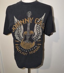Johnny Cash Outlaw Music Country Black Graphic Concert T-Shirt Zion Size XL