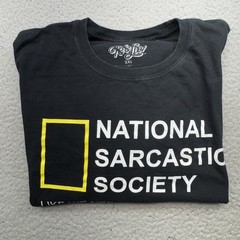 Tee Luv National Sarcastic Society Shirt Mens 2XL Black Funny Graphic Tee Joke