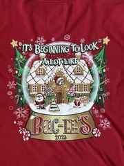BUC-EE’S CHRISTMAS 2023 Americana Tee Shirt Red Sz Lg Holiday Festive Beaver