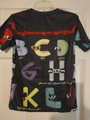Alphabet Lore Matching Learning T-shirt Size Adult Small Black Dri