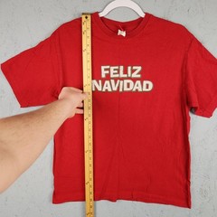Vintage Feliz Navidad Shirt Mens Medium Red Christmas Holiday Funny Graphic Y2k