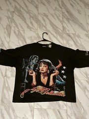Prestige Black Graphic Print Streetwear Religious Men’s T-Shirt Distressed Hem