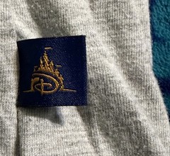 vintage “SHANGHAI” DISNEY RESORT T-SHIRT ADULT M medium GRAY~NAVY BLUE TRIM S/S