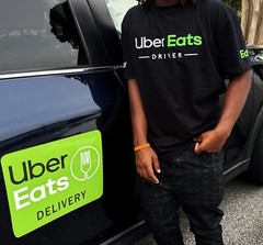 Reflective Tshirt UberEats Delivery Driver Black