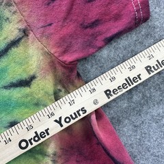 DOM Shirt Mens Medium Tie Dye Peace Sign Embroidered Graphic Hippie Festival Tee