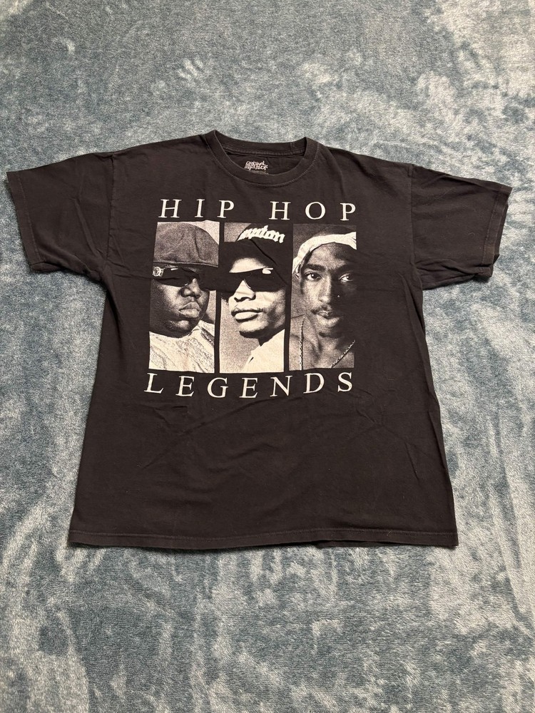 Original Flavor Hip Hop Legends L Men’s Black Biggie Eazy-E Tupac T-Shirt