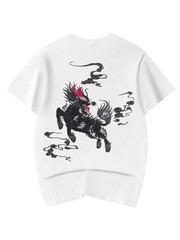Niepce Kirin Embroidered Tee Japanese Streetwear T-Shirt for Men