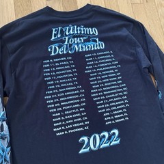 Bad Bunny El Ultimo Tour Del Mundo Shirt Mens L Concert Long Sleeve Flames