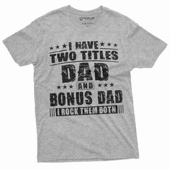 Bonus Dad Men’s Father’s Day Step Dad Tee Shirt Gift Birthday Christmas Gift