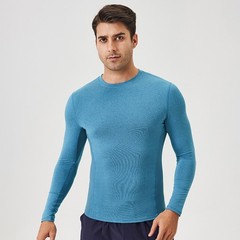 Men’s Autumn Fitness Long Sleeve Clothes Outdoor High Stretch Form Fitting Top