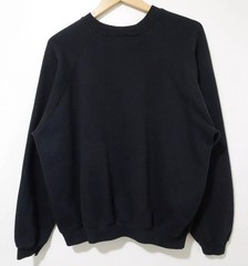 M/L Vtg 90s Black Blank Distressed Skate Punk Rock Grunge Boxy 50/50 Sweatshirt