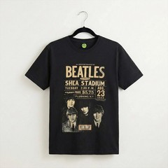 The Beatles Carbon T-Shirt: Shea ’66 (Black) OFFICIAL NEW