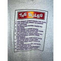 Vintage The Rules Shirt The Female Is Never Wrong Gray Graphic Tee 90s 1990s M