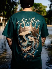 Sullen Men’s Octopus King Short Sleeve Premium T-shirt Tattoo Style Skull Tee