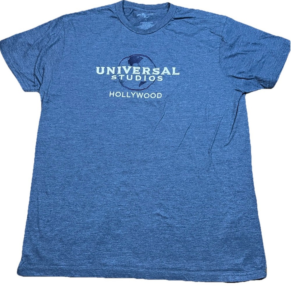 Universal Studios Hollywood Official Embroidered Graphic T Shirt XL Gray