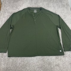 LL Bean Henley Shirt Mens XXXL Merino Wool Blend Slightly Fitted Olive Green 3XL