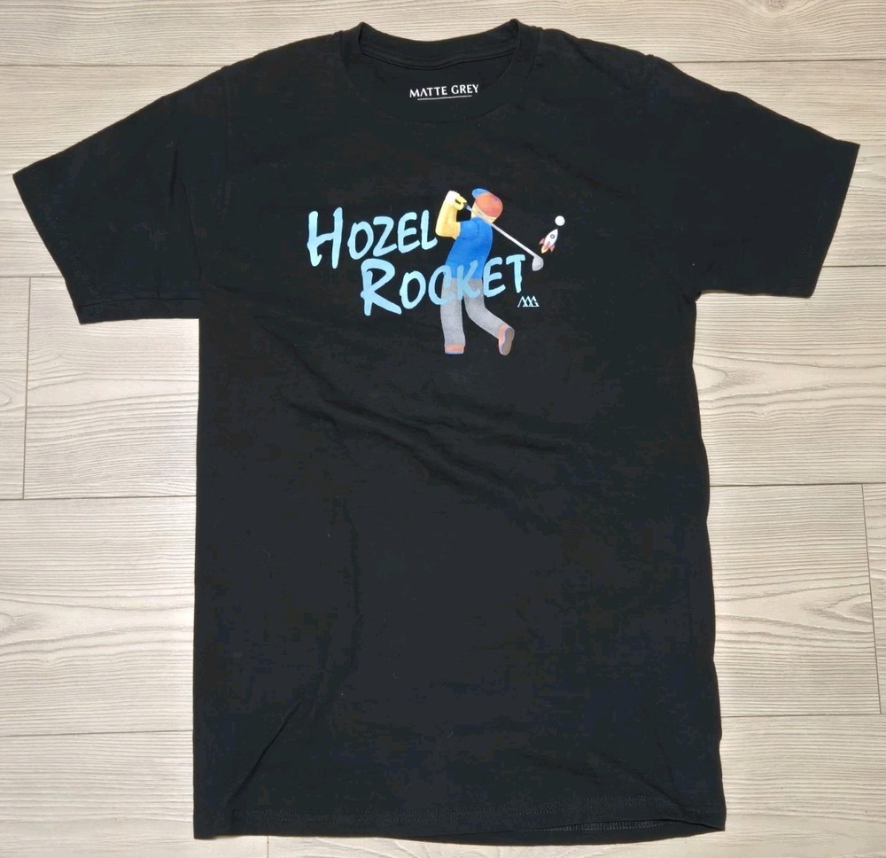 Matte Grey T-Shirt Mens Size Small Black Hozel Rocket Golf Shirt Hais Of Grey