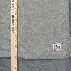Roots Athletics Shirt Mens Small Gray 1973 Logo Graphic Tee Crew Neck Canada
