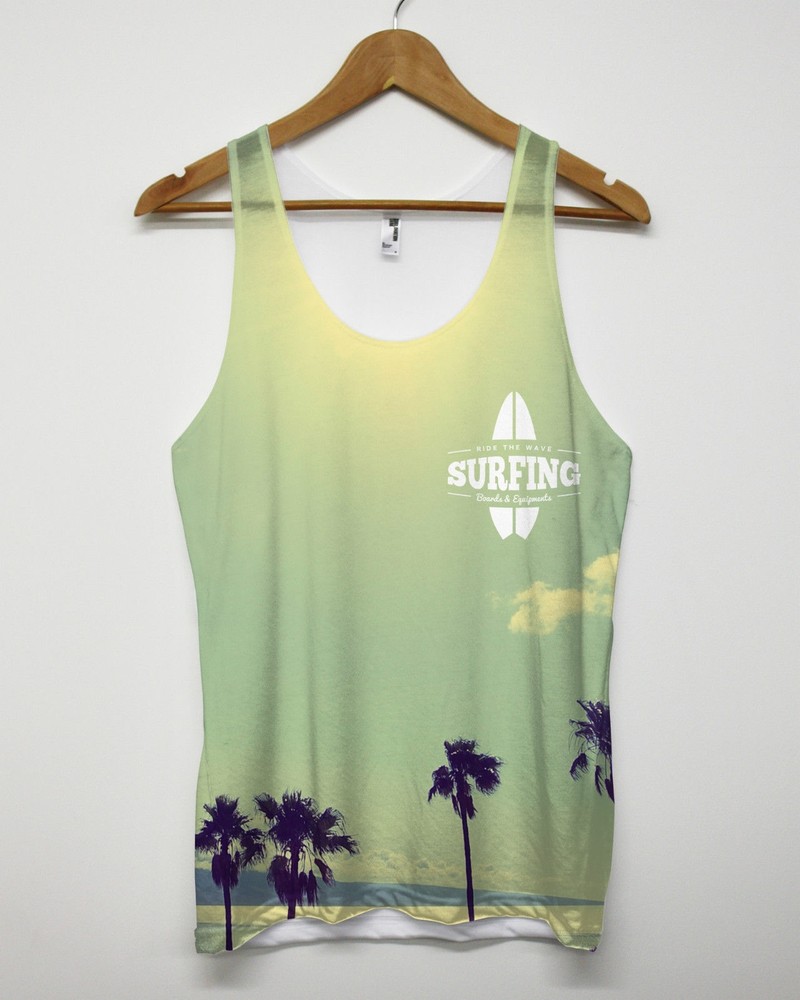 Surfing Logo Sky All Over Vest Singlet Surfer Skater Men Summer Women Tank Top