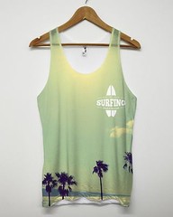 Surfing Logo Sky All Over Vest Singlet Surfer Skater Men Summer Women Tank Top