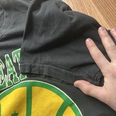 90s vtg Seattle SuperSonics NBA Graphic Tee single-stitch black tee XL