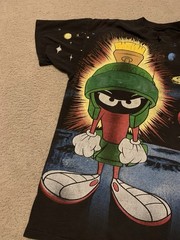 VTG 1993 Looney Tunes Marvin The Martian AOP Wild Oats 1993 2XL Flaw