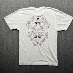 American Apparel Diving Swallow Tattoo T-Shirt Mens M White Graphic Oakland CA