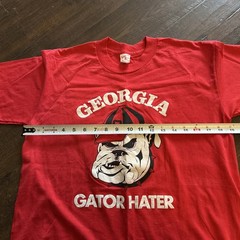 VTG 80s Univ Of Georgia Bulldogs Single Stitch Tshirt L Soft Gator Hater 50/50