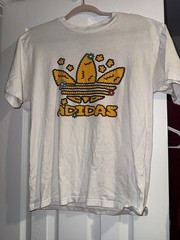 adidas Originals Trefoil Logo Graphic Tee White Cotton Crew Short Sleeve Sz S