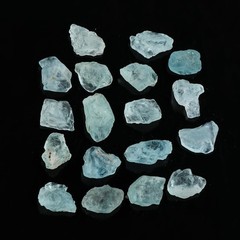 CRYSTALIS 20+ pcs, 6-8mm, Natural Sea Raw Small Aquamarines, Blue, Loose Gems…