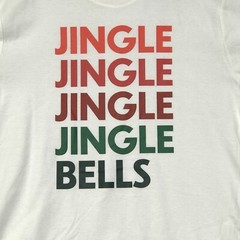 Christmas Shirt Mens XL White Holiday Short Sleeve Top Jingle Bells Graphic