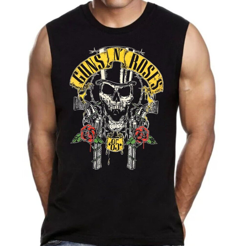 Guns N Roses 85 Hard Rock Band Men’s Muscle Shirts (Multiple Colors)