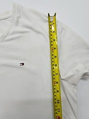 Tommy Hilfiger Men’s T-Shirt White Logo V-Neck Stretch Size M Excellent